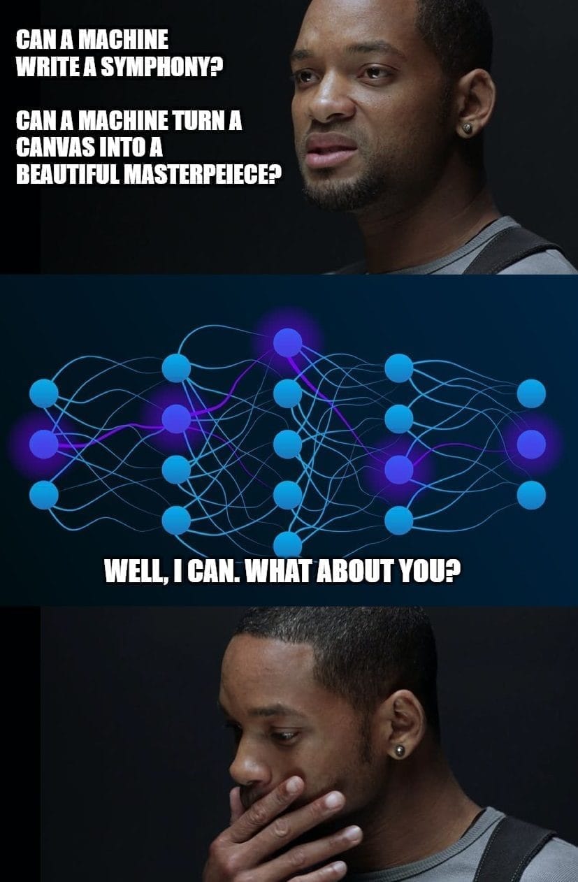 Will Smith: Can a machine write a symphony? Neural network: Well, I can. What about you? 