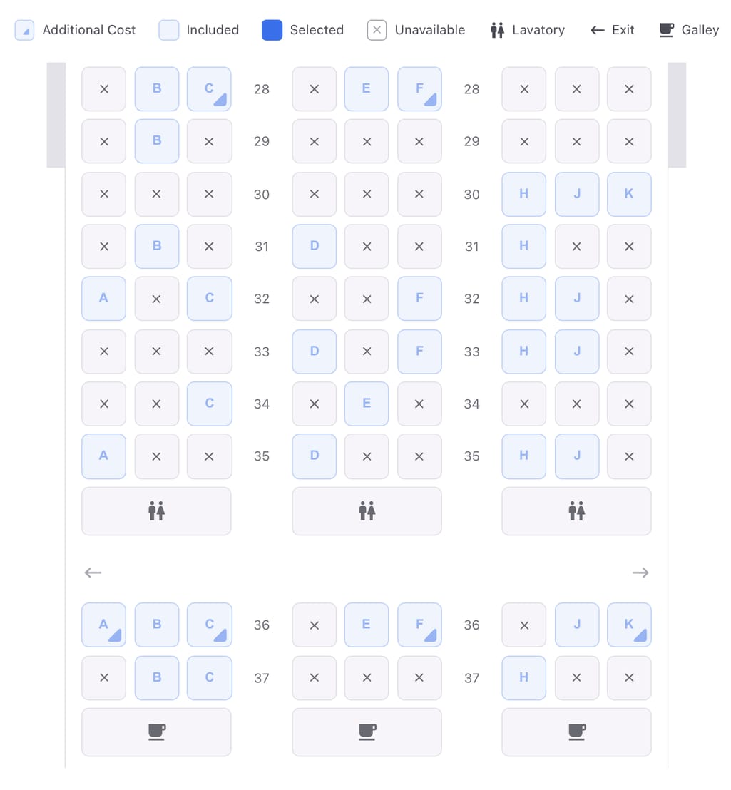 Full seat map