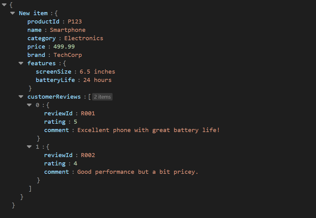 A "customerReviews" attribute added to the smartphone’s JSON data