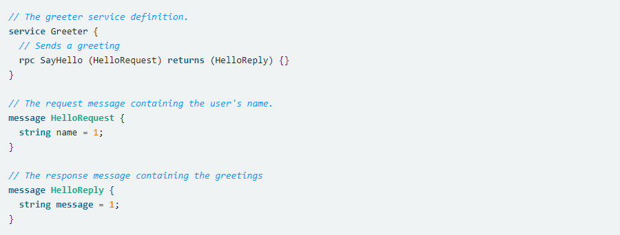 Example of RPC method parameters and return types