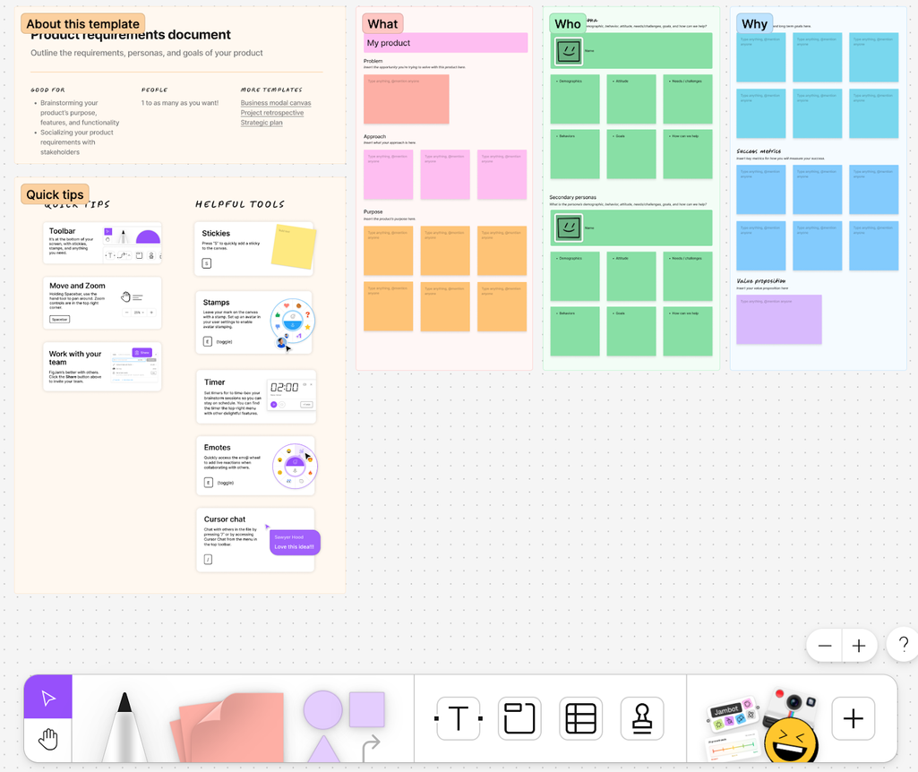 This is definitely a template choice for visual people. Source: Figma
