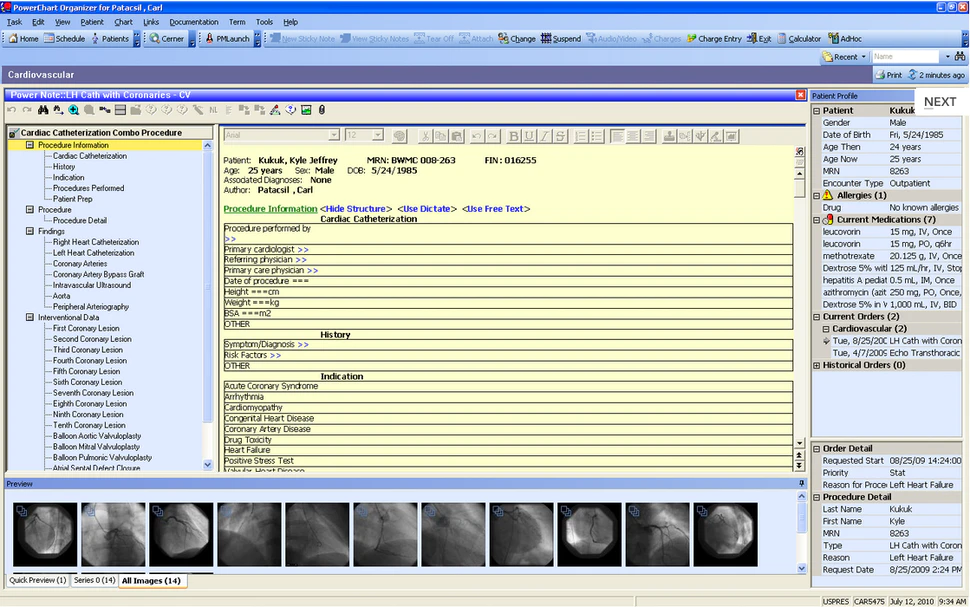 Cerner PowerChart clinician’s dashboard